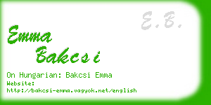 emma bakcsi business card